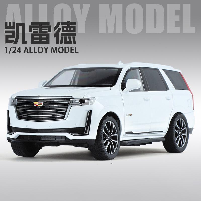 1:24 Cadillac Escalade SUV Alloy Model Car Toy Diecast Metal Casting Pull Back Sound and Light Car Toys For Collection Vehicle