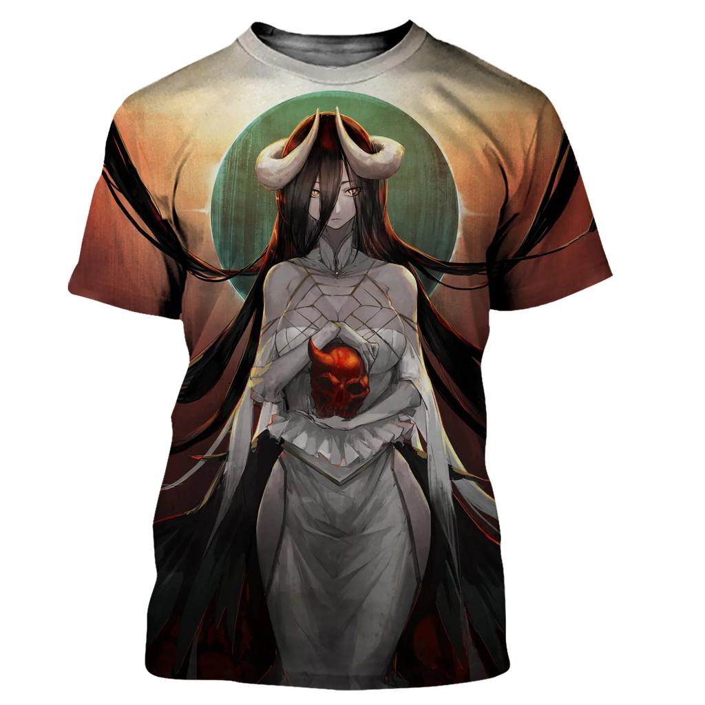 Overlord Anime T-Shirts Albedo Sexy Girl 3D Print Streetwear Men Women Fashion Oversized T Shirt Harajuku Tees Tops Clothes