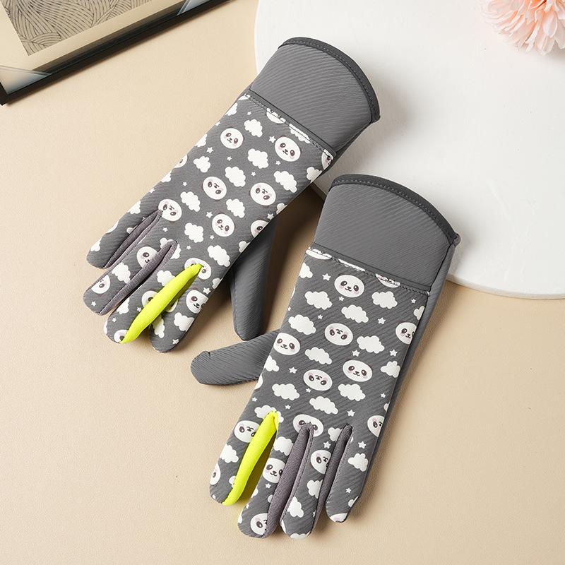 Австрийский бархат детские термоперчатки Зимние перчатки с флисовой подкладкой панда для мальчиков и девочек, непромокаемые, ветрозащитные и утепленные, для игр на улице в снег