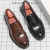2025 Shoes Men Soft Moccasins Men Loafers High Quality Leather Tassel Shoes Mens Flats Driving Shoe Plus Size 46