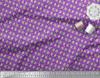 Purple Japan Crepe Satin Fabric Hearts & Owl Bird Print Fabric by Metre 42 Inch