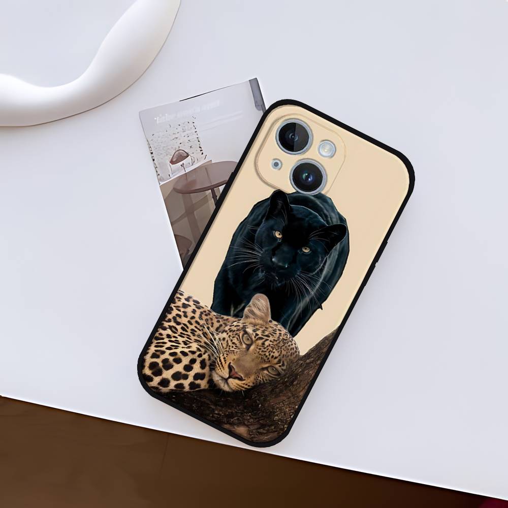 Чехол для телефона «Свирепый леопард» F-Ferocious Leopard для iPhone 1716 15 14 13 Pro Max 11 12 Mini X Xs XR Черный силиконовый чехол