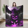 1pc Black Purple Halloween Blanket Dragon Pumpkin Printed Skin-Friendly Soft Blanket 2025 New for Home Sofa Halloween Decoration
