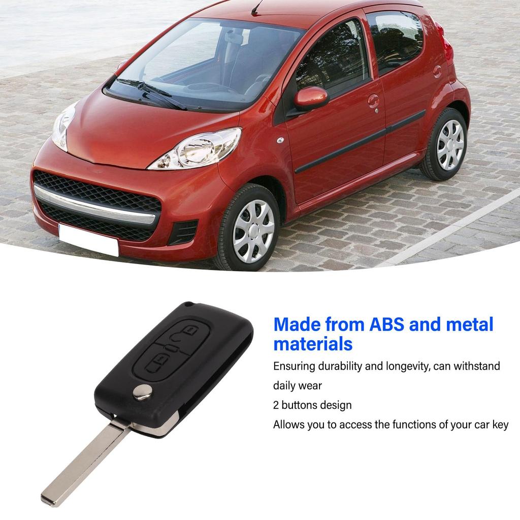 Складной чехол для ключа-пульта 2 кнопки - Подходит для Peugeot 107 207 307 307cc 308