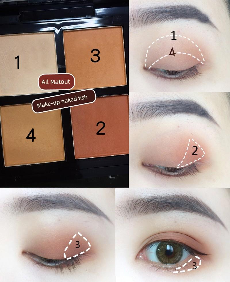 Instagram Super Fire Matt Four-Color Earth Brown Brick Eye Shadow