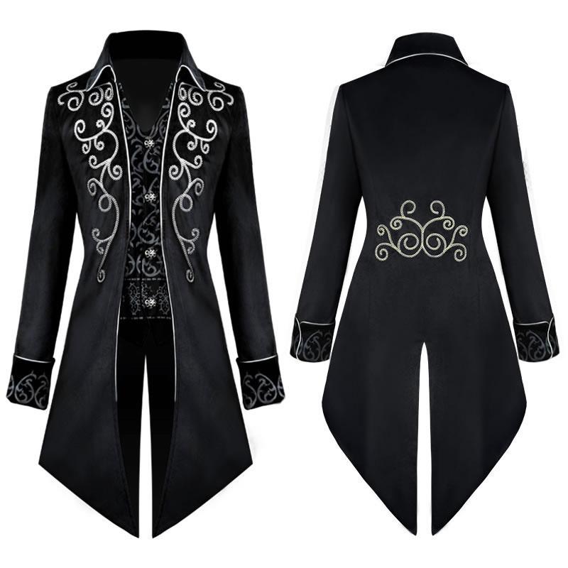 3 Style Halloween Party Cosplay Costume Men's Victorian Steampunk Windbreaker Retro Prince Medieval Dress Renaissance Embroidery Jacket