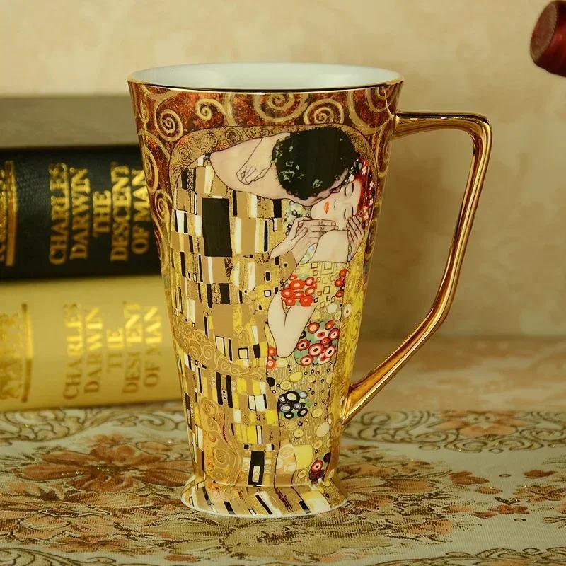 European Bone China Mug High Cup Large Capacity Ceramic Cup Coffee Cup Gift Coffee Cups Mugs Coffee Mug