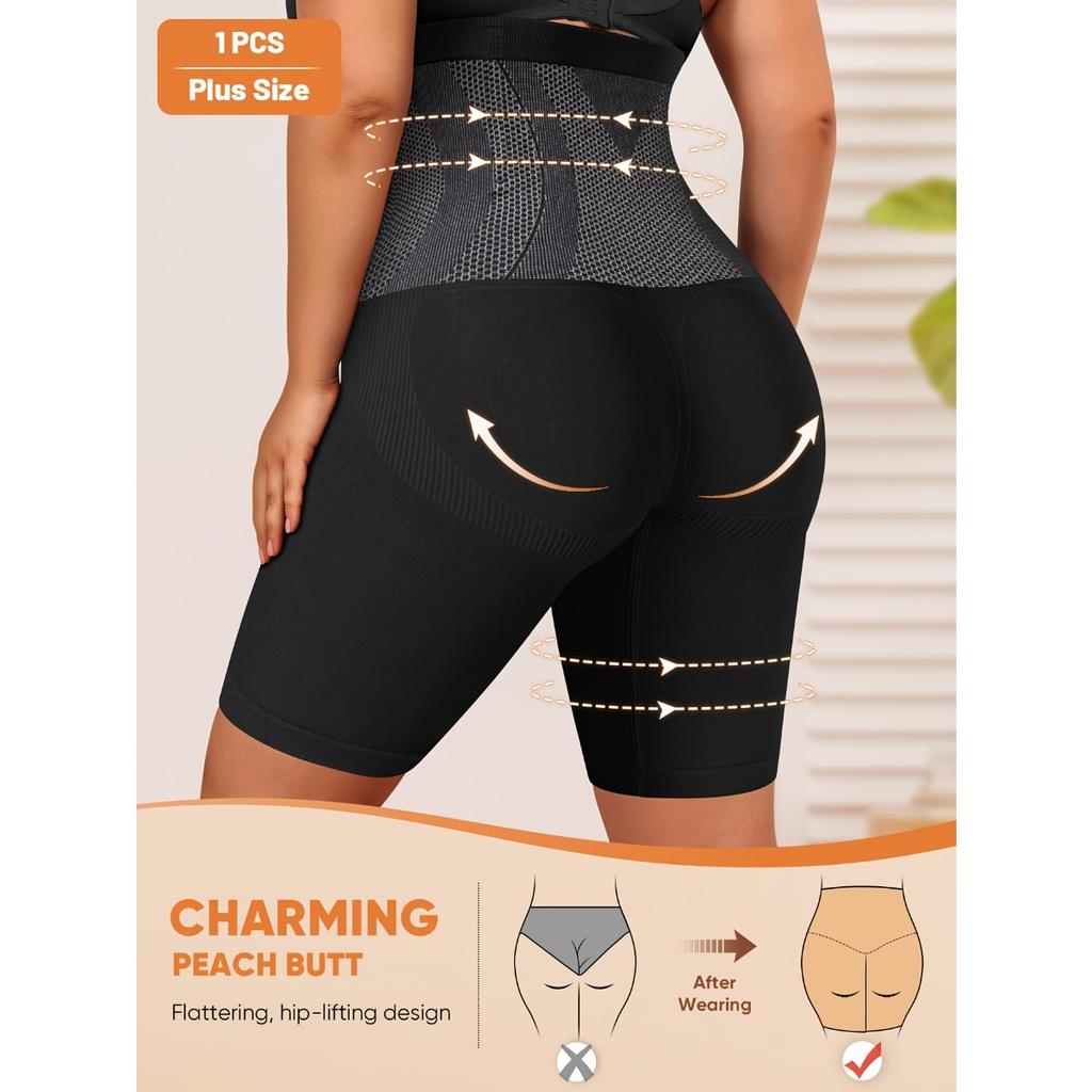 Женские утягивающие шорты с высокой талией, бесшовная подтяжка живота и подтяжка бедер, нейлоновый трикотаж, однотонный, можно стирать вручную, шорты больших размеров