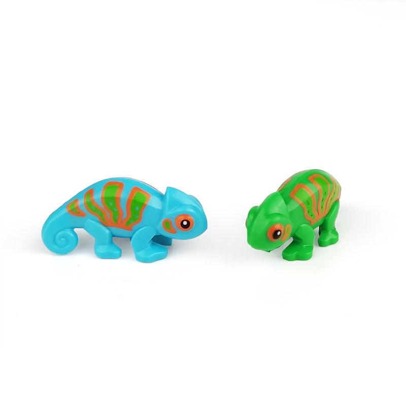MOC 1PCS 57763 Lizard Chameleon Building Blocks Blue Green Animal 6287954 6275289 Part Brick Particle Toy Children Birthday Gift