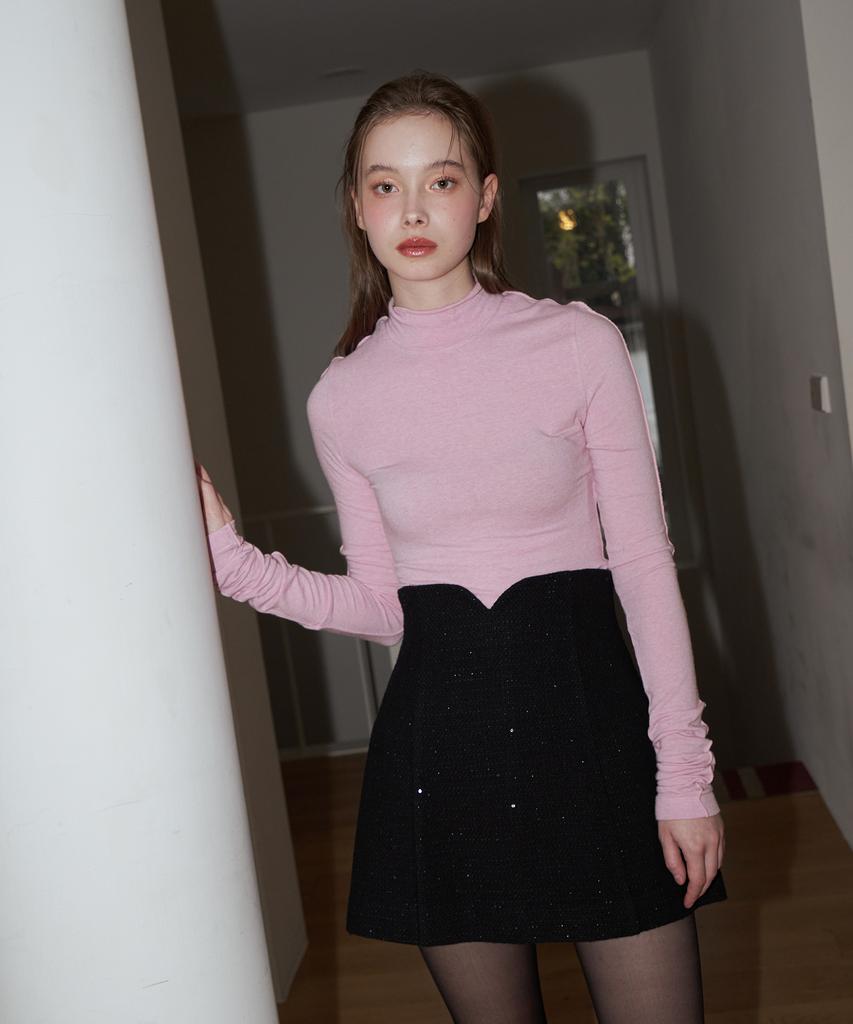 Bember Tulip Sequin Mini Skirt_Black