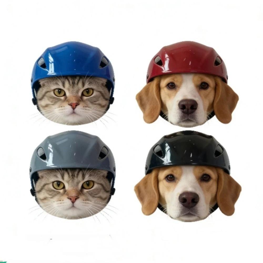 Adjustable Dog Helmet Comfortable Fit Cat Locomotive Helmet Fashion Dog Riding Helmet  Traveling