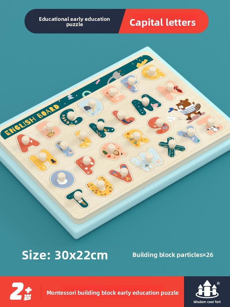 Engineering Wooden Vehicle Puzzle Blocks For Kids Learning Shape Recognition