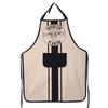 [R6605] - Cotton Kitchen Apron 'Barbecue Plancha' Beige Black - 90x70 Cm (boss At the Top)