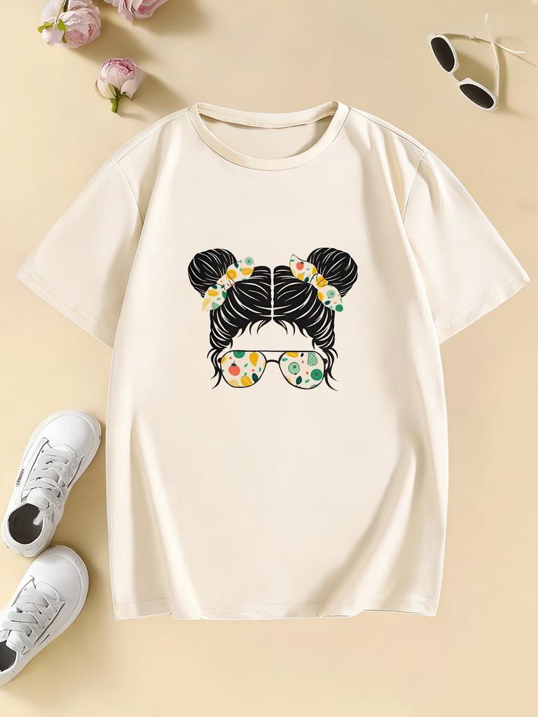 Fashion Girl Design Graphic Y2k T Shirts Manga Kids Childrens Tshirt Girls Summer Spring Casual Short Sleeve Top Tee Shirt
