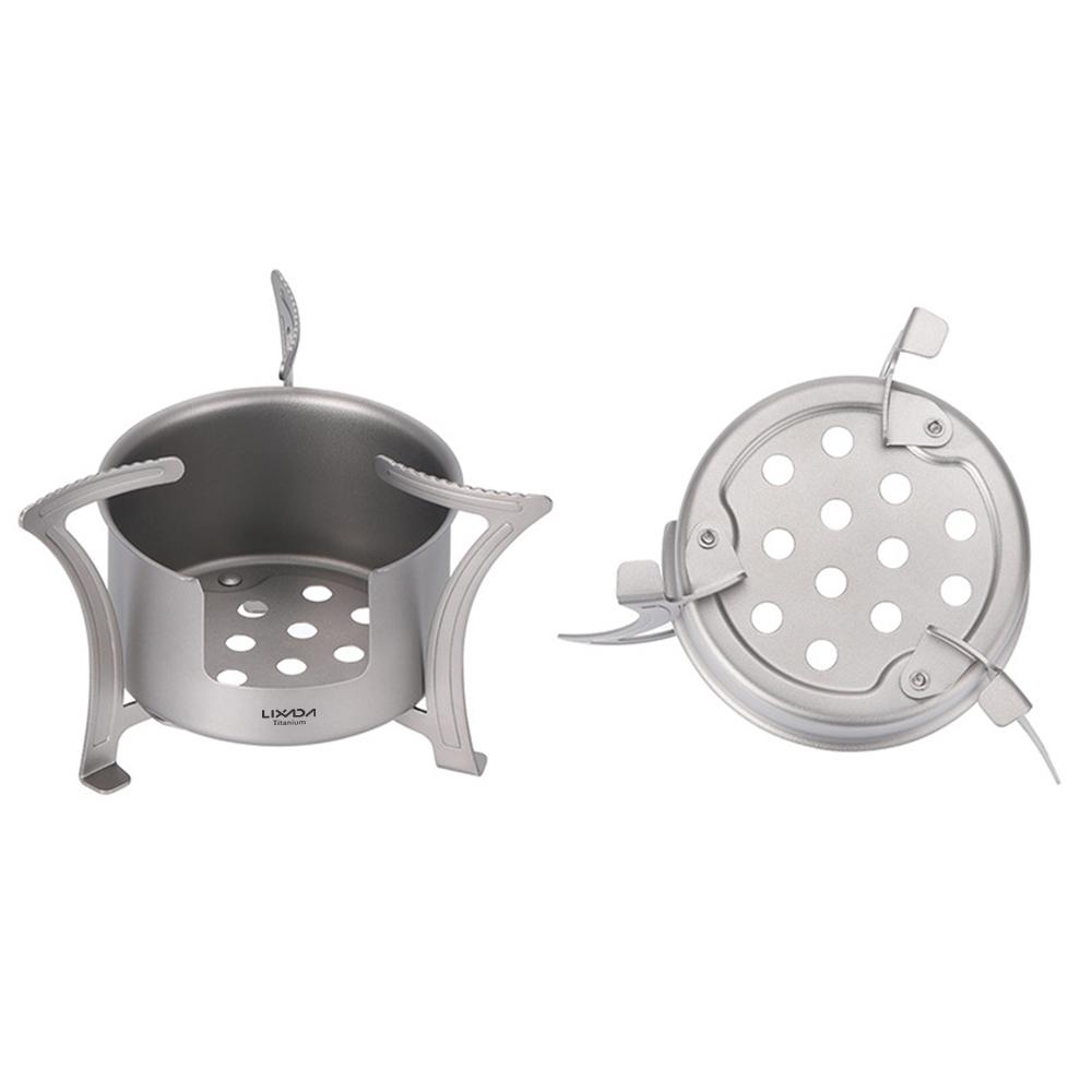Lixada Titanium Alcohol Stove Ultralight Mini Pocket Alcohol Stove for Hiking Backpacking Fishing