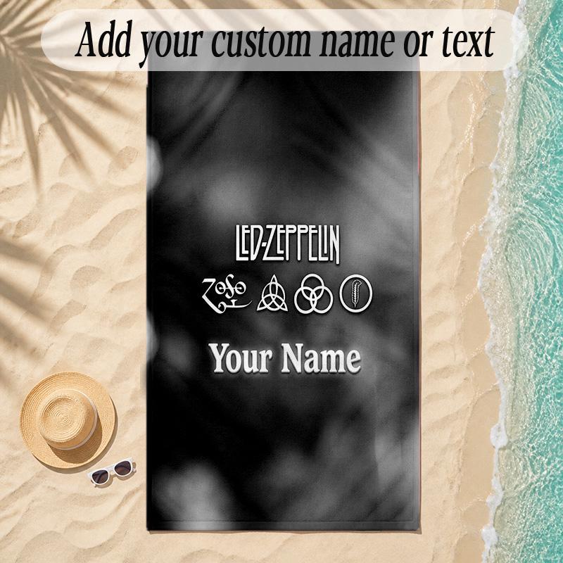 Beach TowelLed Zeppelin Custom Name Text Personalized Soft Towel for Beach Pool Indoor Home Decor Gift