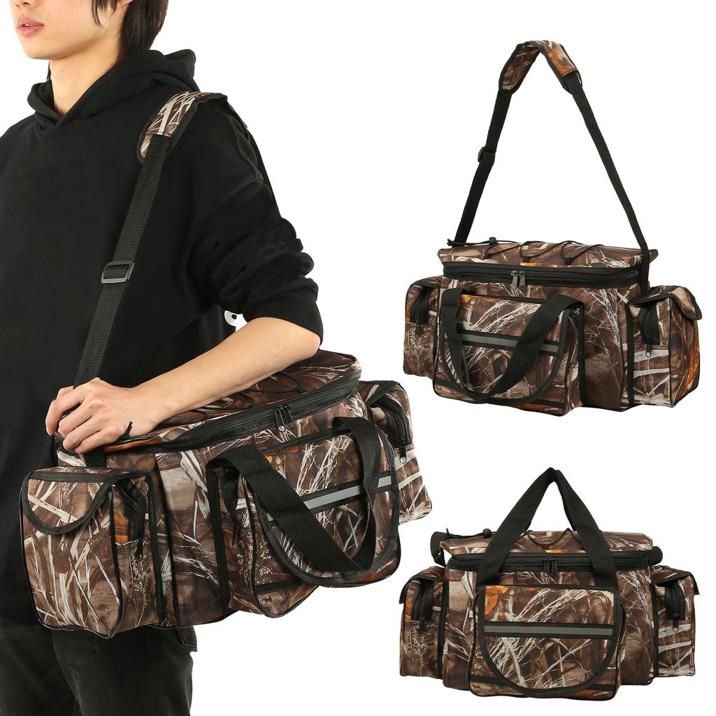 Сумка из ткани Оксфорд Большой вместимости Многофункциональная наплечная сумка Карманы для хранения рыболовных приманок