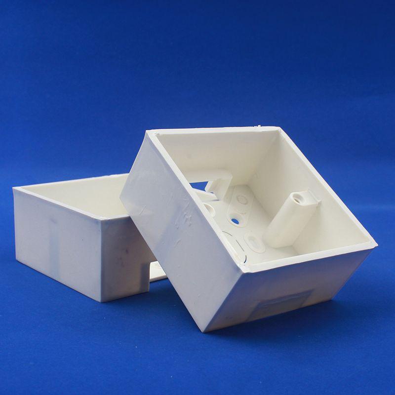 Двухсекционная огнестойкая монтажная распределительная коробка PVC86 для настенных выключателей и розеток.