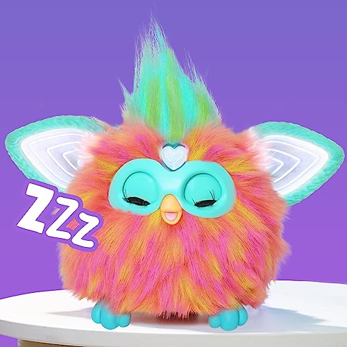 Hasbro Furby Коралловый Интерактивная игрушка, реагирующая на голос, для мальчиков и девочек от 6 лет, поставляется с 15 модными аксессуарами, Аниматронная электрическая плюшевая игрушка для