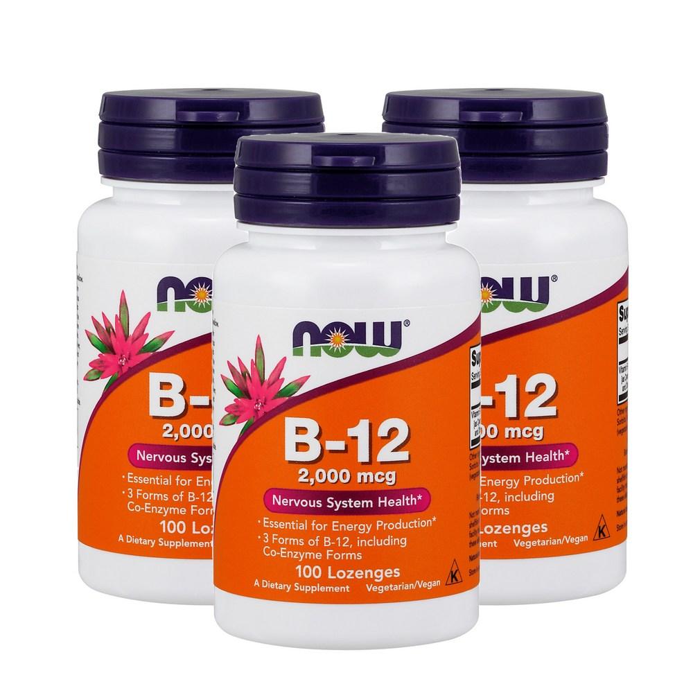 Now Foods Витамин B-12 2000 мкг Таблетки для рассасывания 100 таблеток 3 шт.