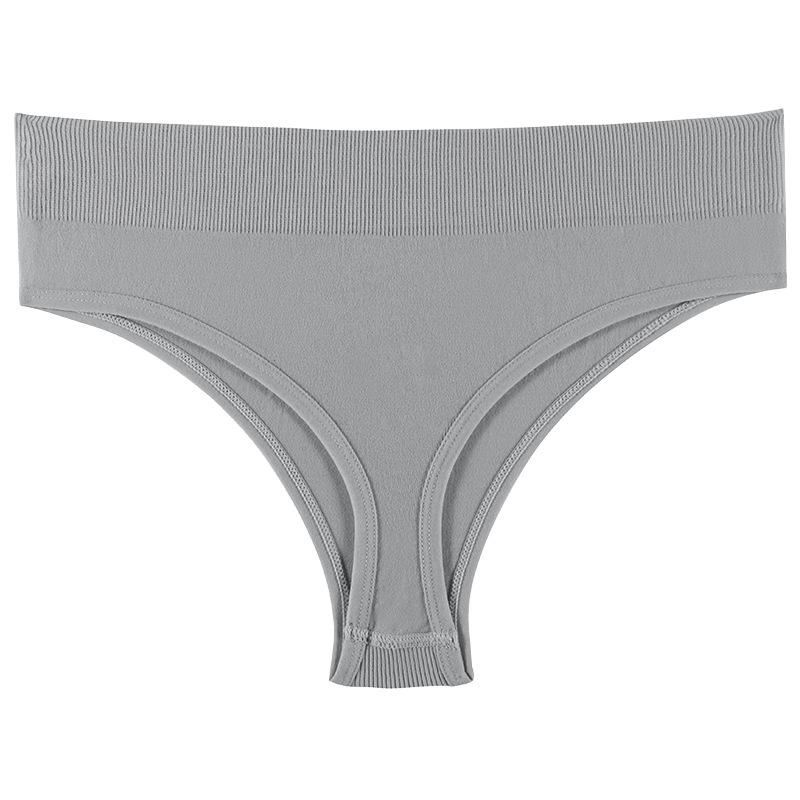 Seamless Mid-Waist T-Back Underwear: Sexy, Invisible, Solid Color, Comfortable for Sports