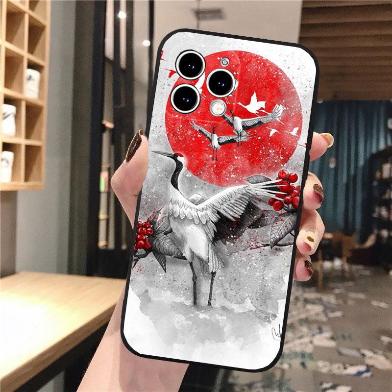Phone Case For iphone 17 Pro Max 17 Pro Air 16 15 14 13 Pro Max 15 16 Pro 15Plus Wave Art Japanese Green Illust