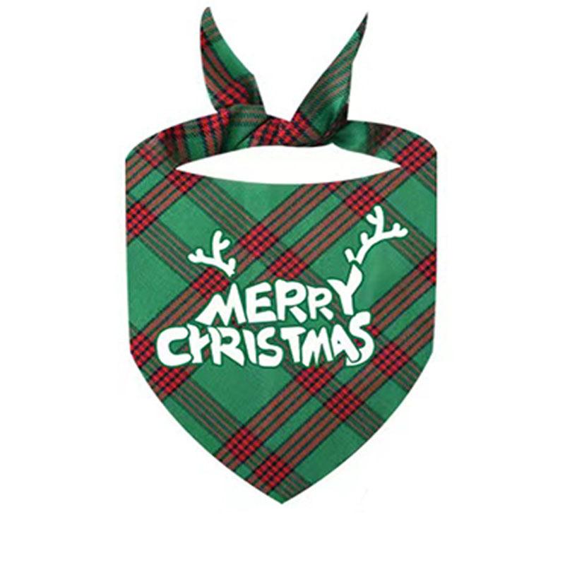 New Christmas Pet Triangle Towel European and American Polyester Dog Scarf Saliva Towel Cat Scarf Bib Supplies