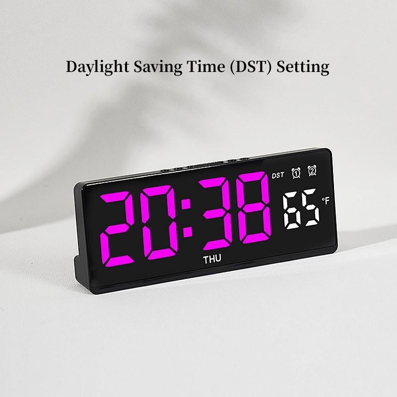 Цифровой будильник с голосовым управлением, TEMP, неделя 2, будильник, питание от USB, всегда включено, летнее время, повтор, настольные часы, ночной режим, 12/24 ч, светодиодные часы