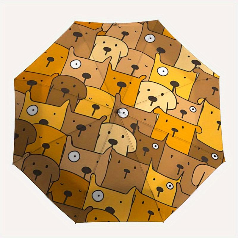1pc Dogs Pattern Automatic Open/close, All-Season Portable Folding Umbrella, Travel, Everyday, Formal Events092