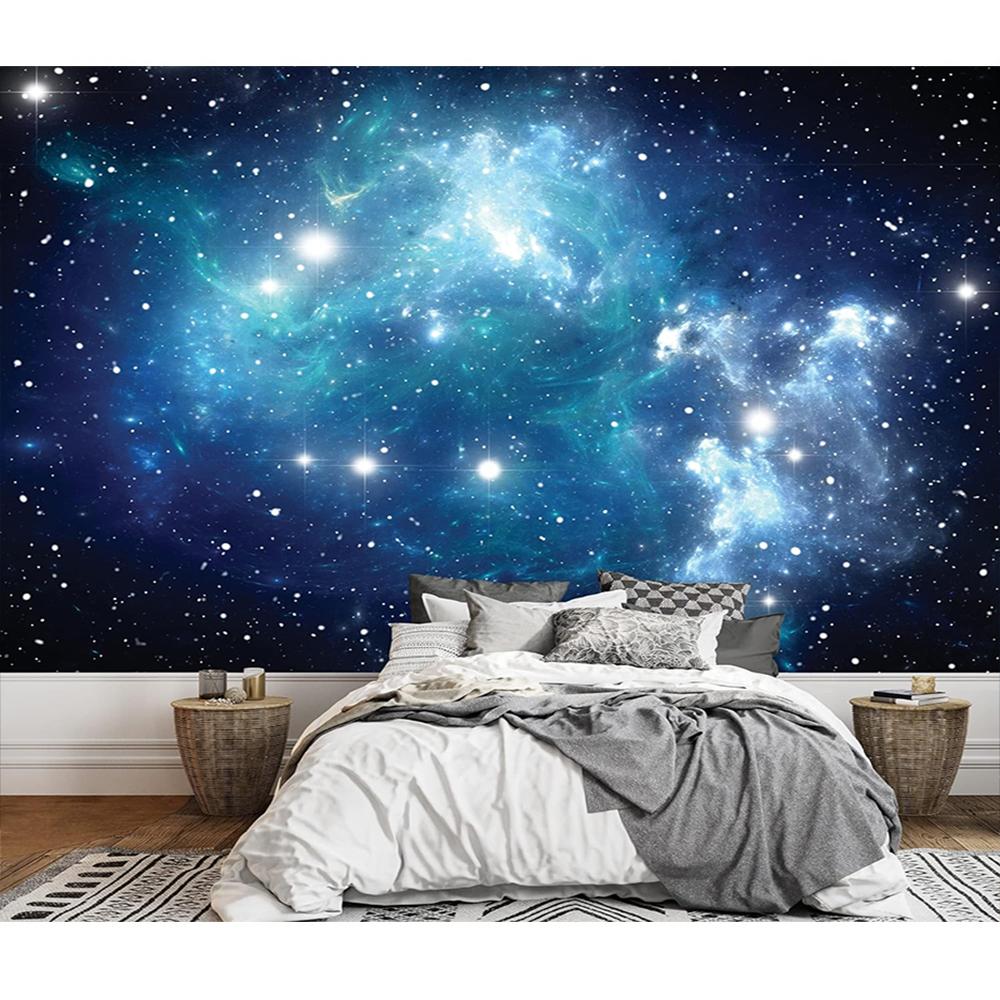 Галактика Звездное Настенное Фотообои Съемные Звездное Небо Наклейки На Стены Современная Гостиная Спальня Домашний Декор Обои