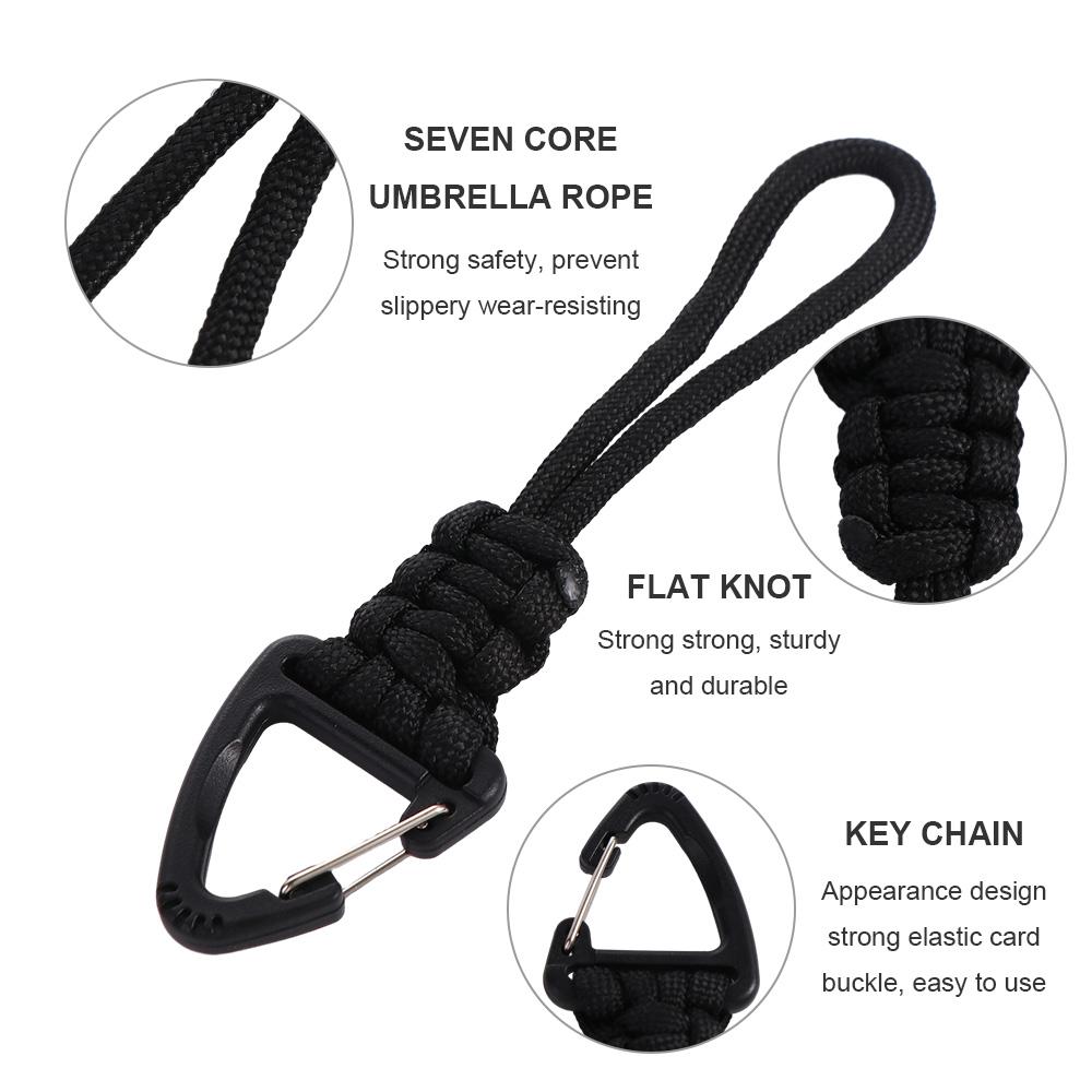Key Lanyard Drop Rope Backpack Key Ring Hand-Woven Starp Nylon Lanyard Woven Paracord Keychain