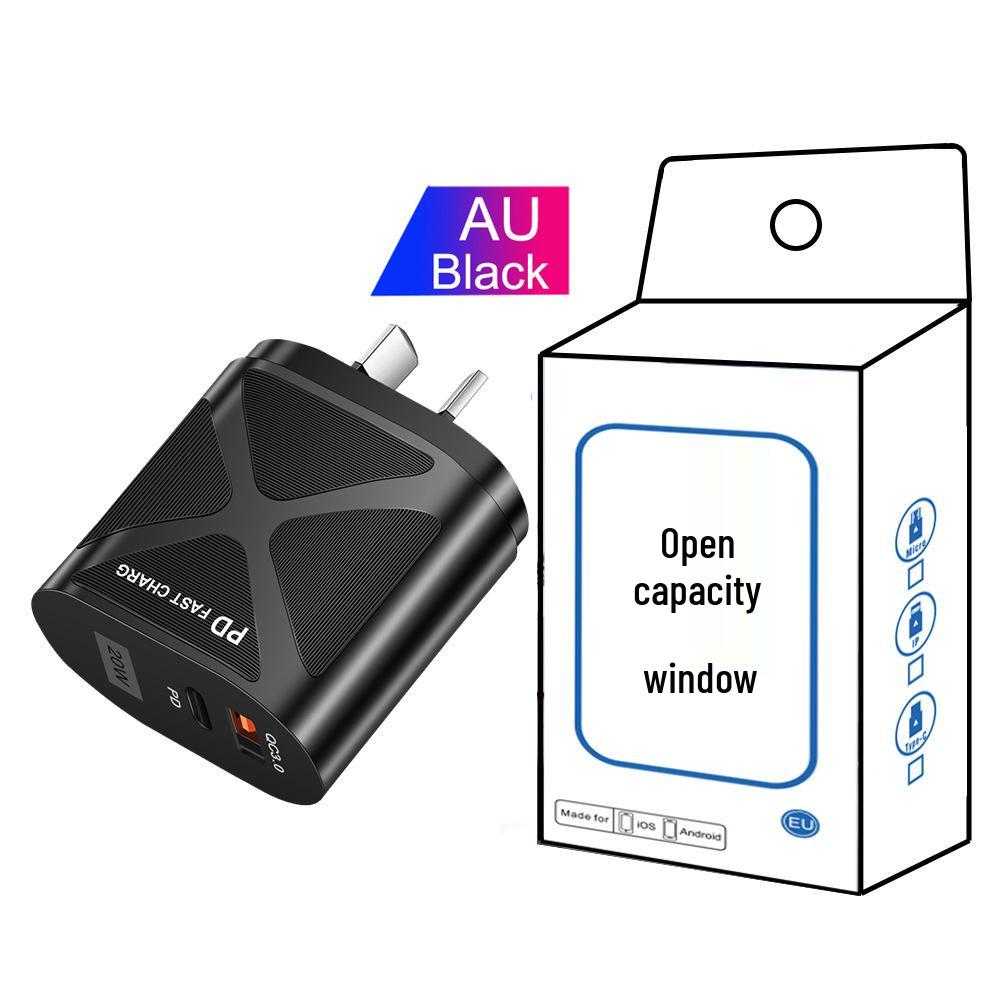USB-адаптер для путешествий 5В/9В/12В с PD20W и QC3.0 Быстрая зарядка - Стандарт США/ЕС/Великобритании