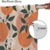 Orange Fruit Curtains,Cute Citrus Green Leaves Floral Summer Pattern Drapes Window 2 Panel Rod Pocket Curtain for Bedroom Living