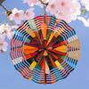Colorful Metal Wind Chime Outdoor Garden Decor Dual Direction Rotating Hanging Ornament with Interlocking Block Pattern Easy Install