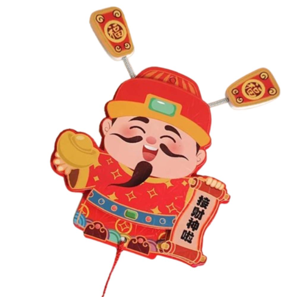 Festive Chinese God of Wealth Fridge Magnets Traditional New Year Fridge Stickers  Spring Festival
