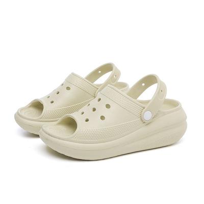 Сандалии с открытым носком на платформе для женщин, бежевые сандалии из ЭВА, женские пластиковые туфли, увеличивающие рост, садовые сандалии, тапочки