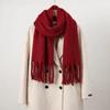 Tassel Winter Wool Scarf Plush Long Shawl Elegant Faux Cashmere Scarves  Girl