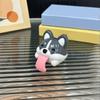 Sound-producing Dog Figure Keychain Cartoon Corgi Car Pendant Dog-Shaped Pendant  For Couples