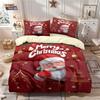 3pc Merry Christmas Cartoon Santa Claus Printed Chipless Quilt Set Multi Size Bedrooms Dormitory Bedding Holiday Decoration