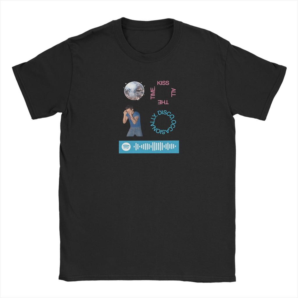 HHarry SStyles Kiss all the time T Shirt Summer  Cotton T Shirts For Unisex Trendy Cool Pattern ShortSleeved Y2K Casual Tops