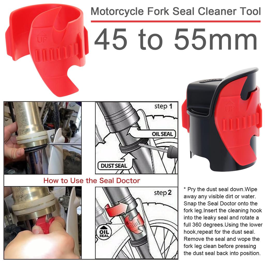 Motorcycle Front Fork Cleaner 45-55mm Fork Seal Cleaning Tool Fit For KTM Ho-nda Kaw-asaki Suz-uki Yam-aha