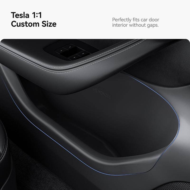 YZ Для Tesla Model 3 Y Highland Juniper Боковой Органайзер-Карман в Дверь Автомобиля Передний Задний Боковой TPE Поднос-Органайзер для Дверных Карманов Аксессуары