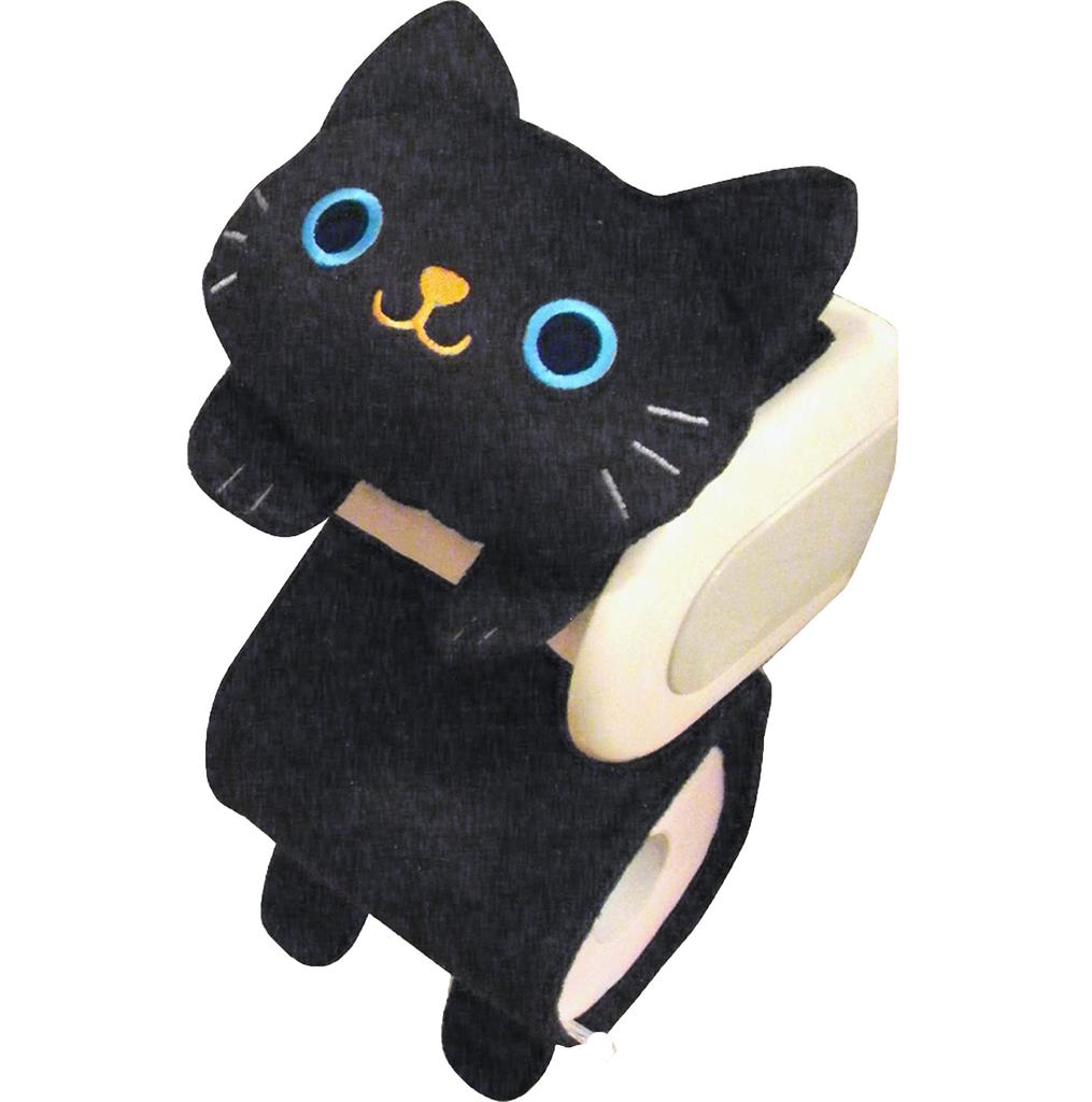 Cat Roll Paper Holder Black