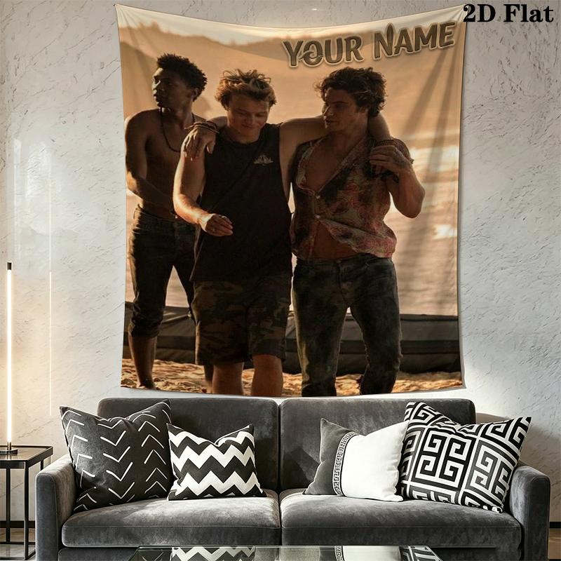 Custom Name Outer Banks Wall Tapestry Aesthetic Wall Hanging Printed Fabric Blanket Decorative Tapestries for Bedroom Living Room Home Decor