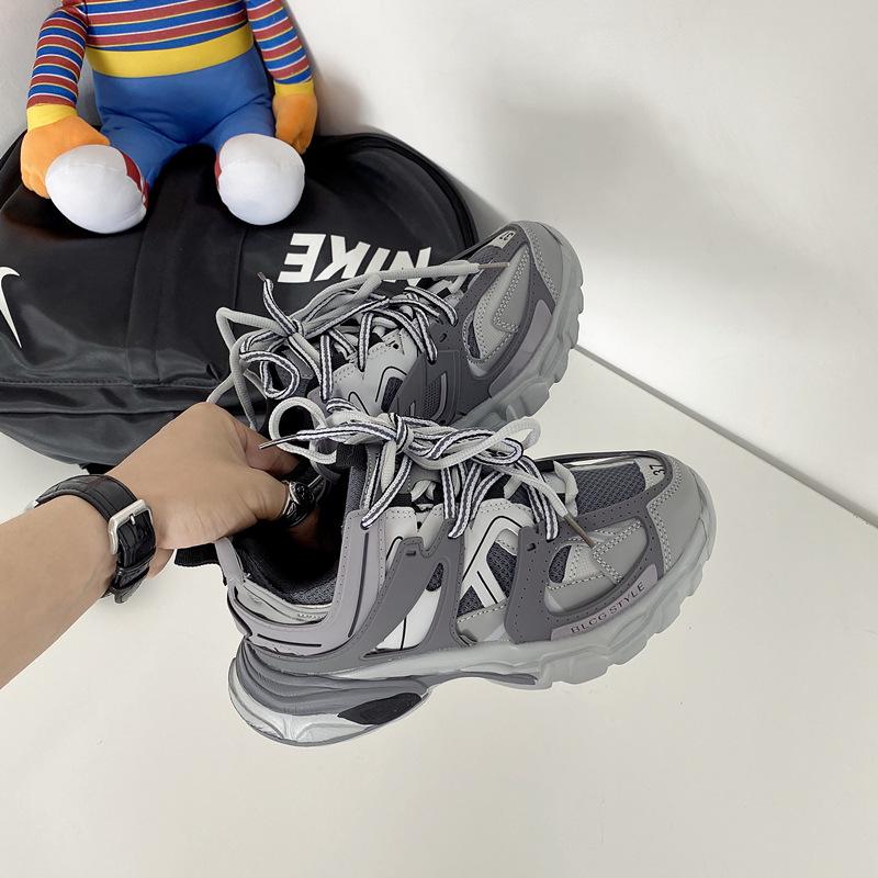 Женские универсальные кроссовки на толстой подошве в стиле «папа» 2025 года - Трендовый гонконгский стиль, уличный снимок, повседневные кроссовки для студентов и пар