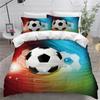 Семейное постельное белье Deluxe, односпальная кровать, двуспальная кровать, полноразмерная наволочка с 3D футбольным принтом и пододеяльник, 2/3 комплекта семейного постельного белья для спальни