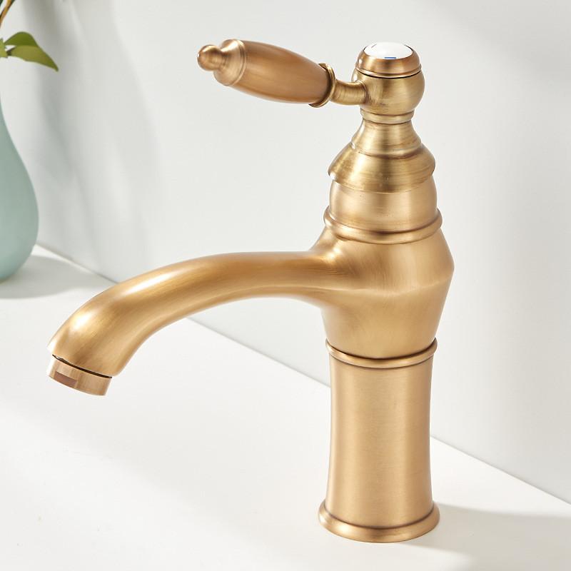 Tuqiu античный бронзовый смеситель для ванной комнаты латунный смеситель для раковины монтируемый на бортик кран для мойки горячая и холодная вода кран для раковины латунный смеситель для туалета