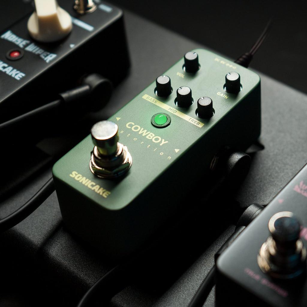 SONICAKE Distortion Guitar Mini High Gain Distortion Педаль для Электрогитары и 2 Прочных Металлических True Bypass Ковбойских Педали, Бас, Режимы, Педаль