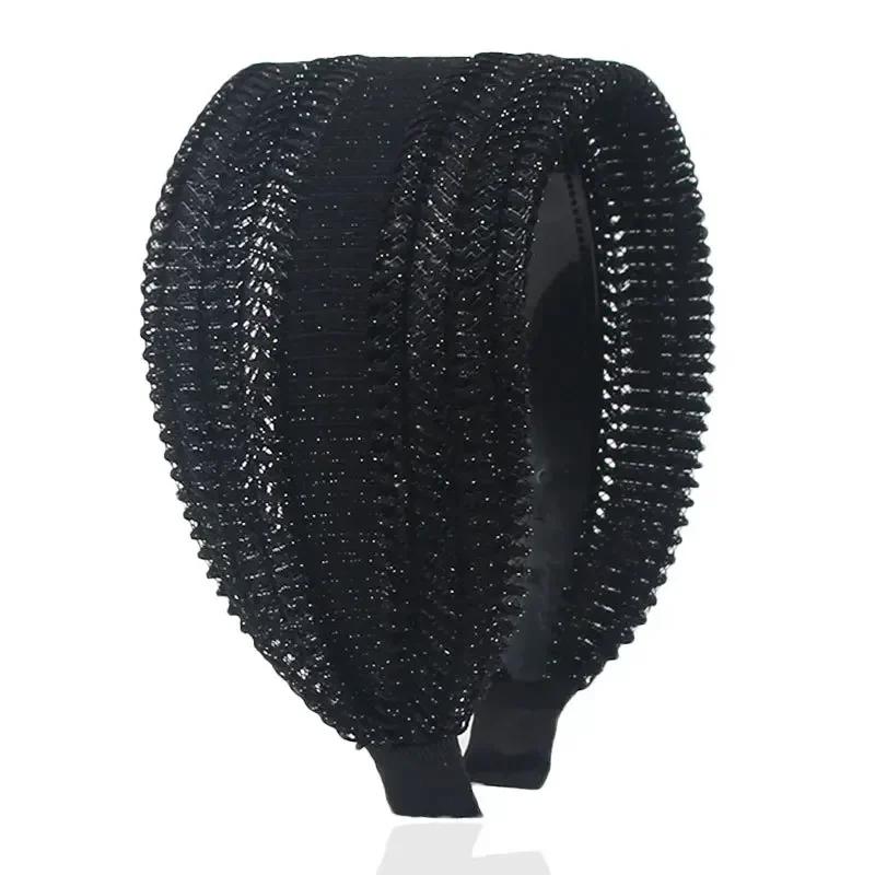 Женская повязка для волос Простая широкая повязка на голову с зубчиками Нескользящая заколка Все сочетающая полая накладка Седые волосы Аксессуары для волос Женские