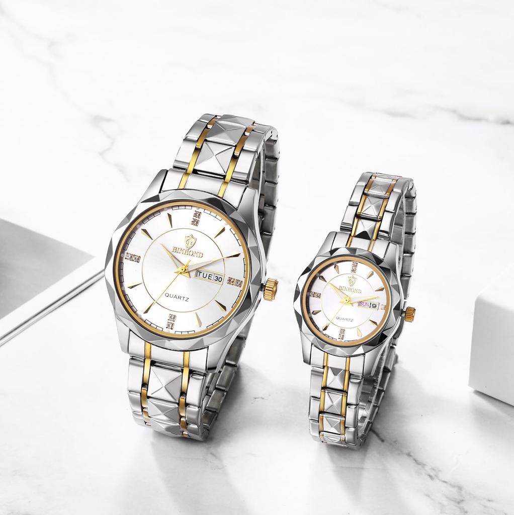 Часы Precision Steel Analog Copy Watch Men Светящиеся часы с датой и днем недели Водонепроницаемые часы с удобным для чтения циферблатом из нержавеющей стали с регулируемым уровнем, серебристые